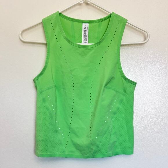 Lululemon Swift Ventilated Running Tank Top in Scream Green Light Size 2 - Picture 4 of 7